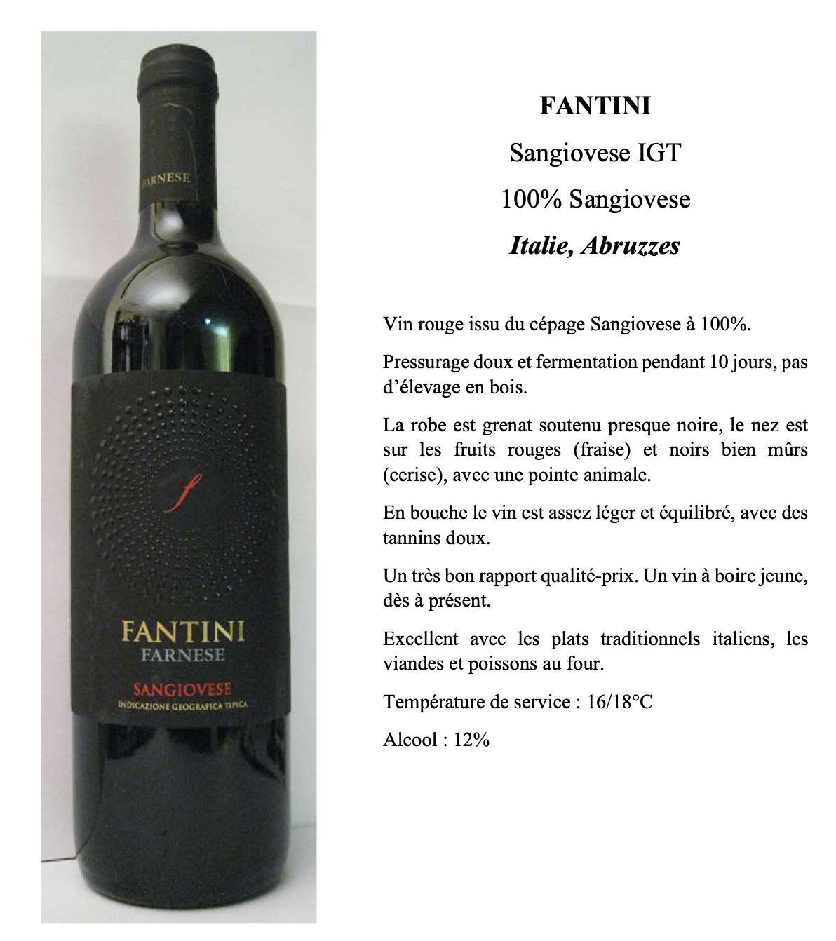 FANTINI  SANGIOVESE IGT