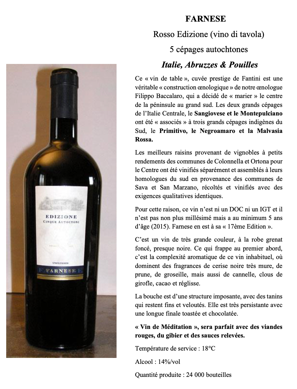 FARNESE Rosso Edizione (vino di tavola)