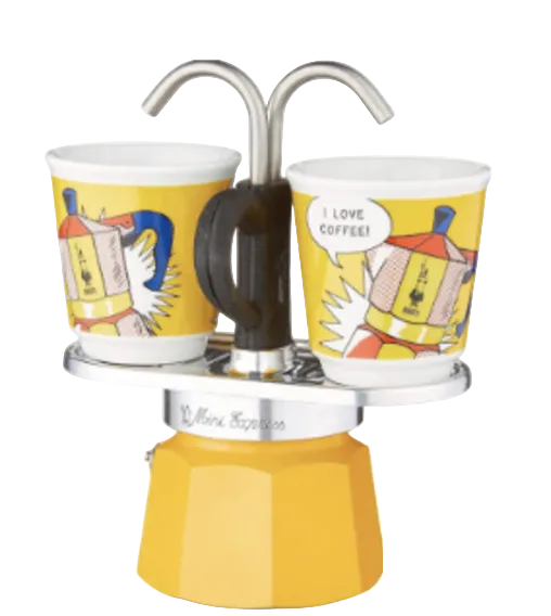 Mini Express avec 2 Tasses Collection Lichtenstein - jaune