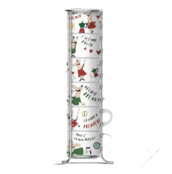 Bialetti Set 6 tasses empilables - Multicolore - 65 ml